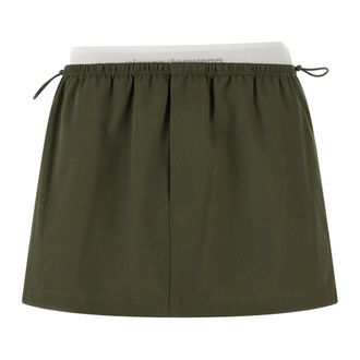 Alexander Wang Rokken, Dames, Groen, XS, Katoen, Cotton Mini Skirt