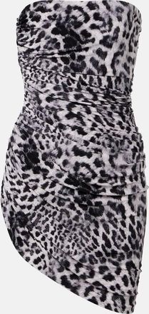 Norma Kamali Miniabito Diana Pickleball con stampa leopardata