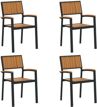vidaXL Silla de Jardín 4 pcs Marrón 56 x 57 x 87cm Vidaxl