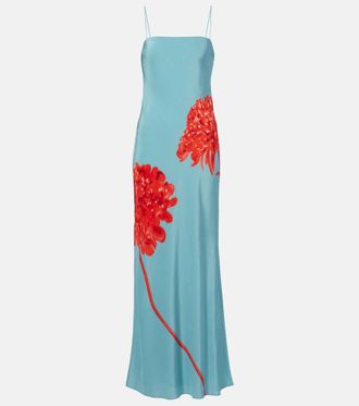 Sir. Amelie floral silk cr&ecirc;pe maxi dress