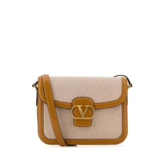 Valentino Garavani Two-Tone Canvas And Leather 9To5 Shoulder Bag
