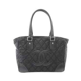 Chanel Pre-owned Paris New York Line Nylon Leather Tote Bag - Dames - Pre-owned - Zwart - Maat: ONE Size Nylon