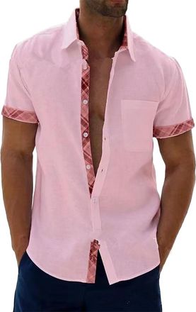 Generic Shirt Floral Button Down Short Sleeve Shirts Casual Summer Shirts Mens Floral Hawaiian Shirt Casual Button Down Short Sleeve Beach Shirts Mens Striped