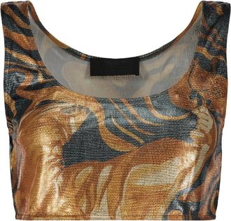 Alberta Ferretti Tops, Dames, Veelkleurig, XS, Polyester, Modern kort top