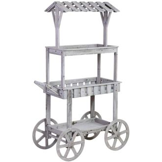 Wanderlust Deco Carro Expositor De Madera 100x46x163h Cm