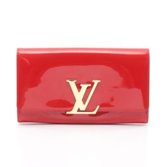Louis Vuitton Red Color Patent Leather Clutch Bag Pochette (Pre-Owned)