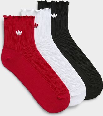 adidas Womens Ruffled ankle socks 3-pack