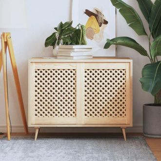 vidaXL Puertas De Armario Entramado 2 Uds Madera Pino 49,5x61,5 Cm Vidaxl