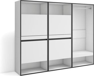 Skraut Home Zapatero efecto madera blanco 180x35x145cm