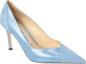 Jimmy Choo London Cass 75 Suede & Leather Pump