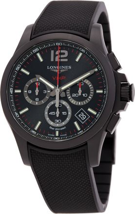 Longines Conquest V.H.P. Perpetual Quartz Black Dial Mens Watch L3.717.2.56.9
