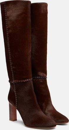 Aquazzura Indy 85 pony hair knee-high boots