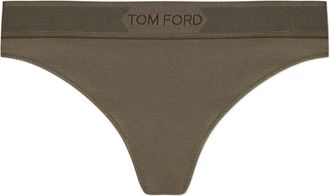 Tom Ford logo-embellished thong - Green