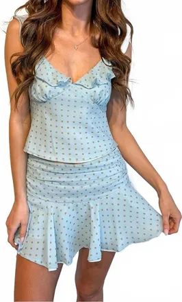 Cotton Candy L.A. Ivy Ruffle Top In Lightblue