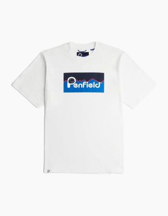 Penfield Mens Penfield Original Large Logo Bright White S/S T-Shirt - Size: 40
