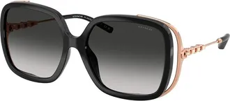 Coach Grey Gradient Square Ladies Sunglasses HC8423U 50023C 56