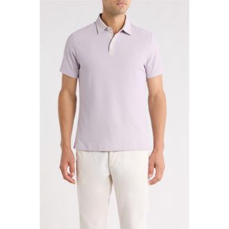 Robert Barakett Baytides Contrast Collar Polo in Lavender at Nordstrom, Size Xx-Large