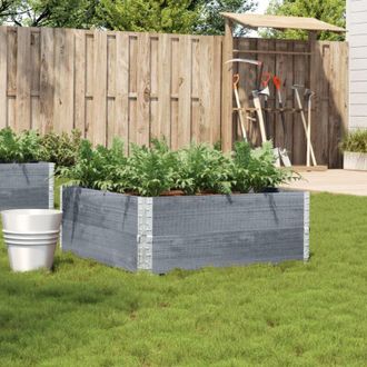 vidaXL Vidaxl - Jardinera De Madera Maciza De Pino Gris 100x100 Cm