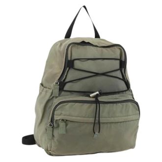 Prada Pre-owned Backpacks, female, Green, Size: ONE SIZE Pre-owned Vintage Nylon Backpack