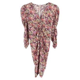Isabel Marant Celina Floral Print Mini Dress in Multicolor Silk