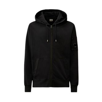 C.P. Company Felpa con cappuccio e zip in pile leggero con lente - - Sweatshirts & Hoodies - Uomo - Nero - S