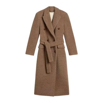 Golden Goose Dubbele-Rij Riem Wolmix Jas - Dames - Mantels - Beige - Maat: XS Wol