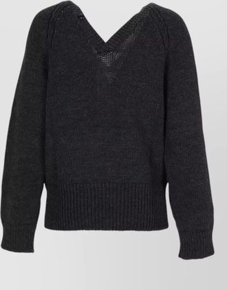 Our Legacy merino wool relaxed-fit v-neck henley cardigan