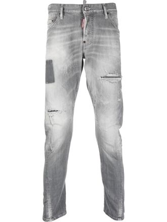 Dsquared2 distressed-effect slim-fit jeans - men - Elastane/Cotton/Cotton/Polyester - 44 - Grey