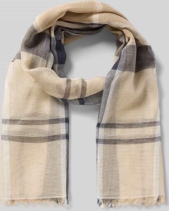 Barbour Schal aus Baumwoll-Leinen-Mix in Beige, Gr&ouml;&szlig;e 1