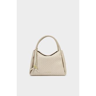 Katie Loxton Nova Woven Texture Top Handle Bag in Off White at Nordstrom