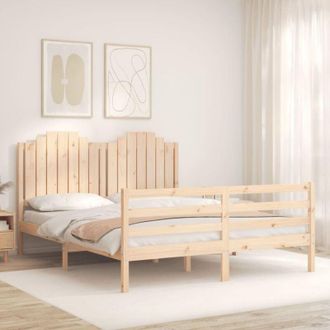 vidaXL Vidaxl - Estructura De Cama Con Cabecero Madera Maciza 160x200 Cm