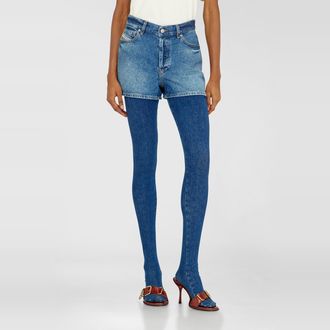 Diesel Shorts in worn-in denim - Shorts - Woman - Blue
