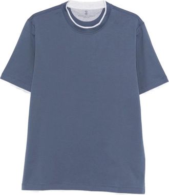Brunello Cucinelli Tops, Heren, Blauw, M, T-shirt