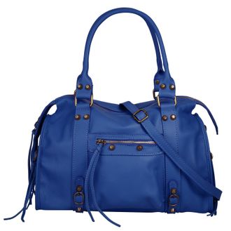 Forty Degrees Shopper FORTY, Damen, Gr. B/H/T: 38cm x 25cm x 14cm onesize, blau, Leder, leicht gl&auml;nzend, unifarben, Taschen Shopper, echt Leder, Made in Italy