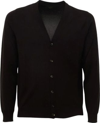 Zanone Cardigan a V - - Knitwear - Uomo - Marrone - L