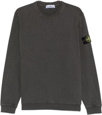Stone Island Logo Cotton Crewneck Sweatshirt