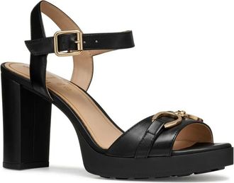 Geox 85 mm Walk Pleasure sandalen met plateauzool - Zwart