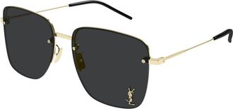 Saint Laurent SL 312 M Zonnebril - Dames - Zonnebrillen - Geel - 58 MM - Nylon - Accessoires