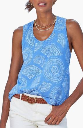 Lascana Womens Twist Back Tank Top in Blue & White at Nordstrom, Size 2
