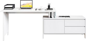 HOME AFFAIRE Schreibtisch »Luven, aus Massivholz« in 2 Breiten, variable Nutzung als Schreibtisch oder Eckschreibtisch