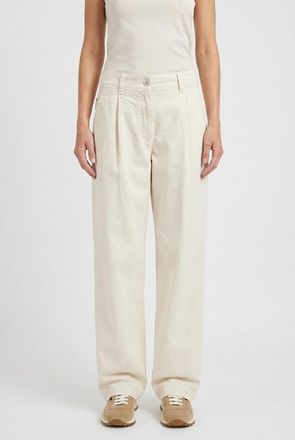 Brunello Cucinelli Off White Relaxed Cotton Trousers, Brand Size 46 (US Size 12)