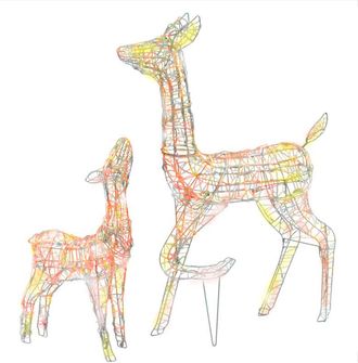 vidaXL Familia De Renos De Navidad Acr&iacute;lico 160 Leds De Colores Vidaxl