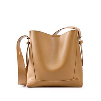 Generic Womens Shoulder Bag Bucket Bags Large Capacity Women Crossbody(Light Brown)