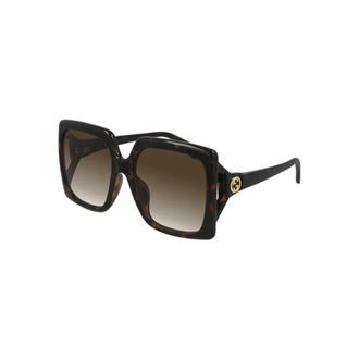 Gucci Stijlvolle zonnebril met onbepaald montuur - Dames - Accessoires - Bruin - Maat: 60 MM