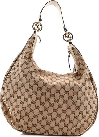 Gucci Twins GG canvas medium tas - Bruin
