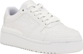 Calvin Klein Carlla Embossed Platform Sneaker in White at Nordstrom Rack, Size 9.5
