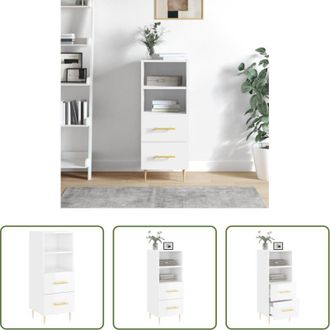 vidaXL Credenza moderna - Credenza Bianco Lucido 34,5x34x90 cm in Legno Multistrato