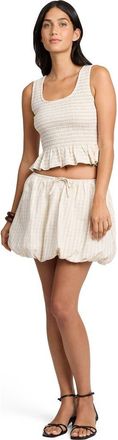 Onia Air Linen Bubble Mini Skirt in Natural at Nordstrom, Size X-Large