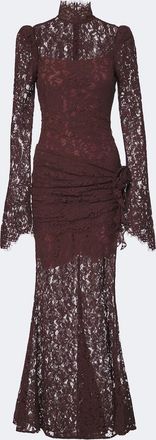 De La Vali Bodita draped cotton-blend lace gown