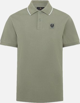 Belstaff Mens Belstaff Tipped Polo Shirt Sage Green - Size: 38